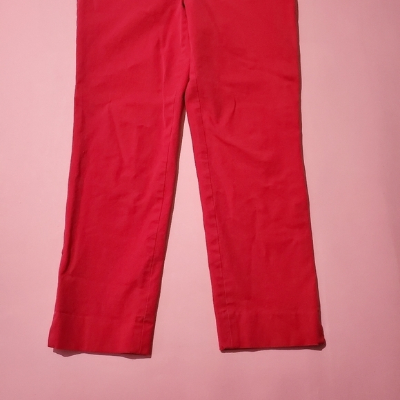 Talbots Petite Magenta Bright Pink Stright Leg Pants Work Professional Barbie - Picture 2 of 6